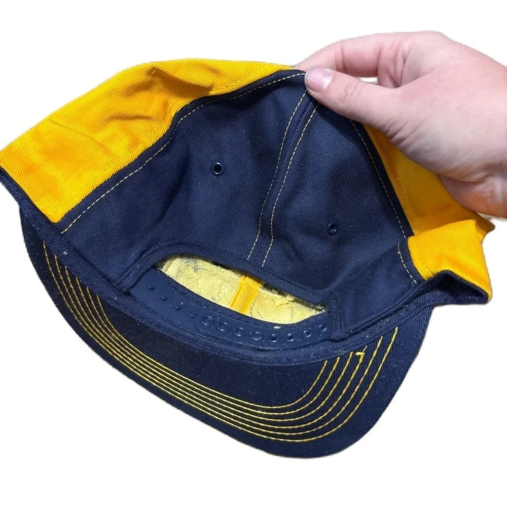 Polaris Patch Navy Yellow Gold SnapBack Hat Trucker Vintage 90s